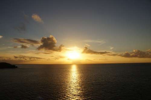 Sunset Sea Caribbean