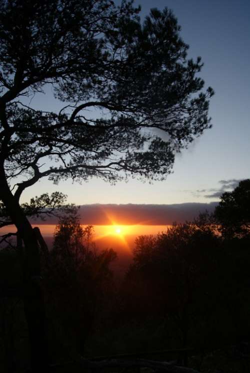 Sunset Evening Mood Mallorca At Randa