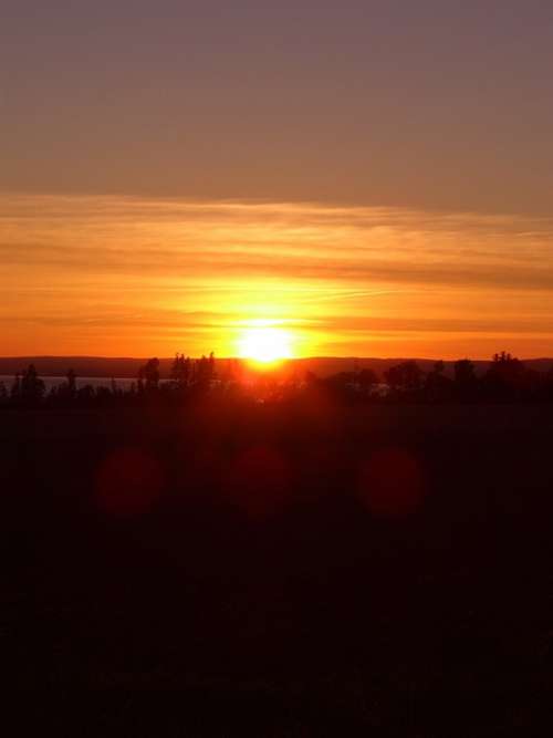 Sunset Nova Scotia Canada Dusk Sun Sky Landscape