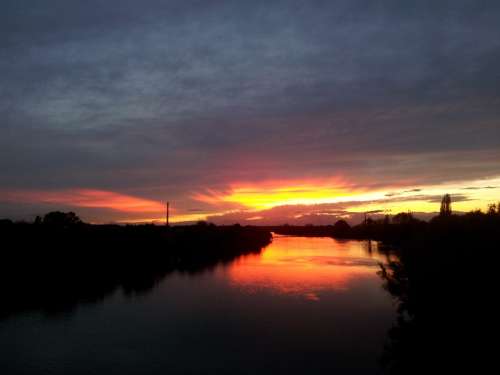 Sunset Main Germany River