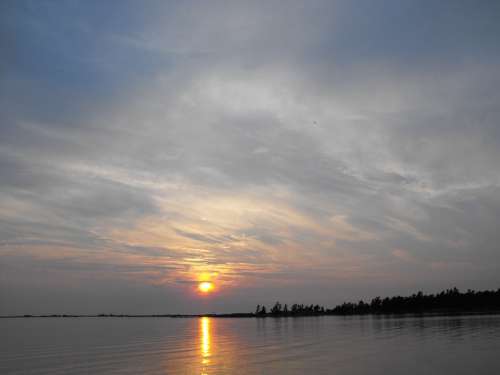 Sunset Clouds Lake Shore Sky Georgian Bay Ontario