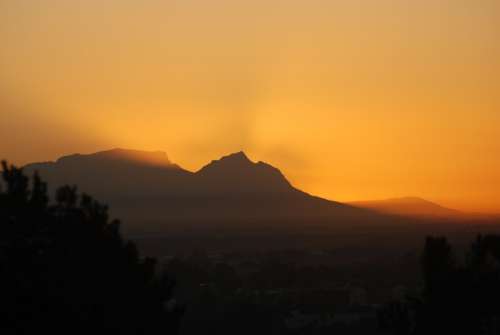 Sunset Mountain Afterglow Sun Orage