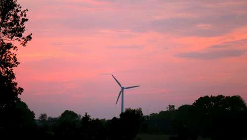 Sunset Himmel Cloud Horizon Windmill