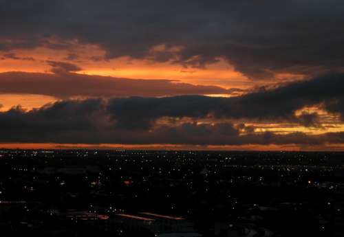 Sunset City Pompano Beach Clouds Orange Sky