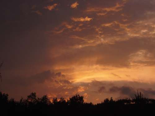 Sunset Farewell Day Sky Colors Mountain Dusk