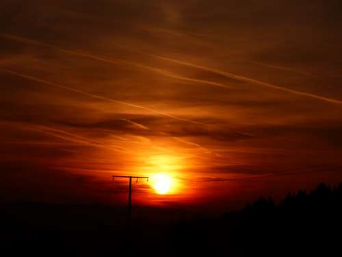 Sunset Setting Sun Evening Luxembourg Pintsch