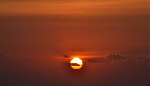 Sunset Sun Glowing Fireball Romance Ocean
