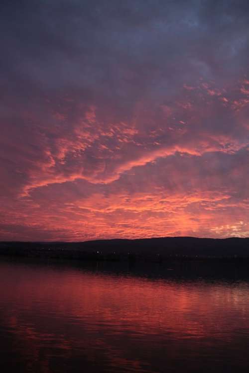 Sunset Danube River Water Romania Serbia