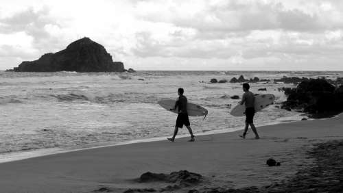 Surfer Island Beach Tropical Surfing Hawaii