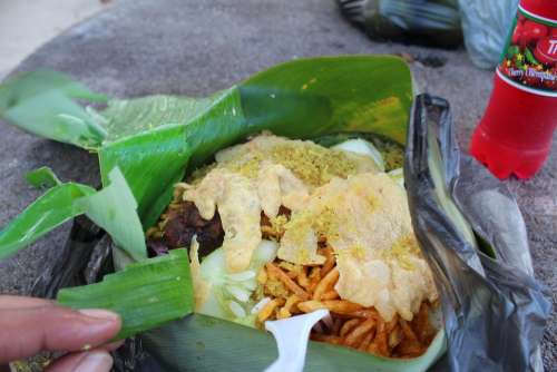 Surinamese Food Food In Banana Leaf South America