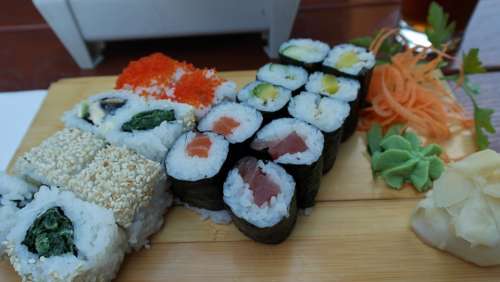 Sushi Japanese Asia Food Raw Sashimi Fresh Roll