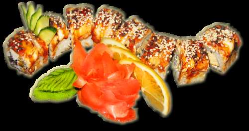 Sushi Rolls Sesame Ginger Wasabi Japan Kitchen