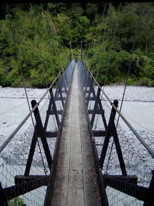 Suspension Bridge Bridge River Risk Narrow Cross