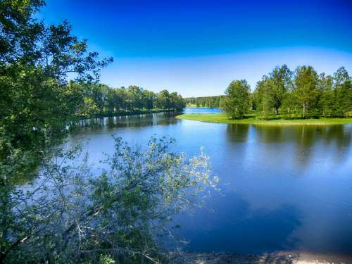 Sweden Lake Water Reflections Summer Spring Trees