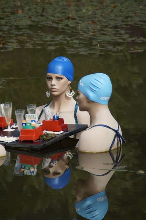 Swim Swimmers Water Pond Lake Swim Cap Women