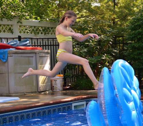 Swimming Pool Jump Girl Child Pool Swim Water