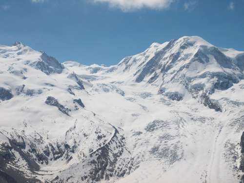 Switzerland Valais Mountains Monte Rosa Snow