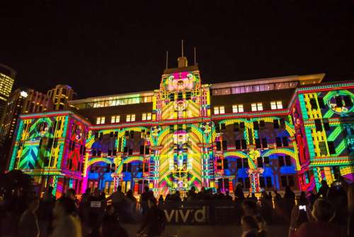 Sydney Australia Museum Building Vivid Light Show