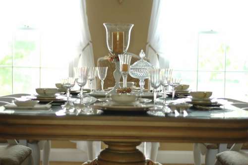 Table Setting Dining Room Window Table Setting