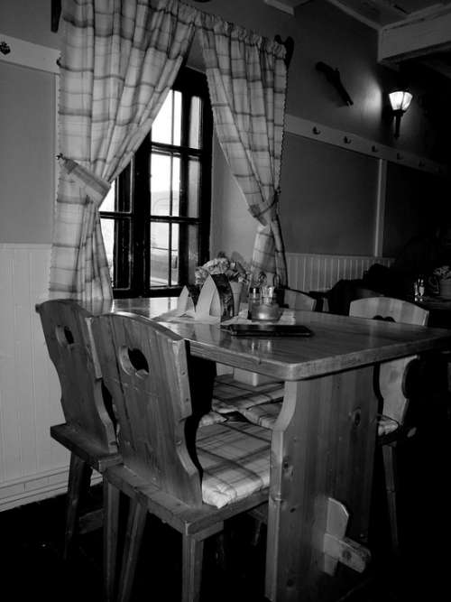 Table Black And White The Interior Of The Chair