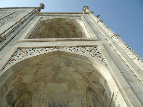 Taj Mahal Arch Architecture Mughal White Marble