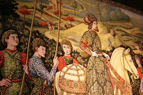 Tapestry Knights Middle Ages