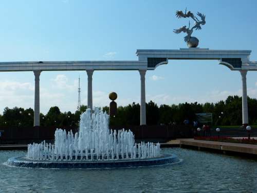 Tashkent Independence Square Monument Water Games