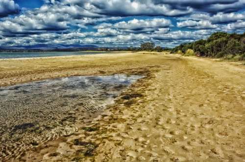 Tasmania Beach Sand Sea Ocean Water Hdr Sky