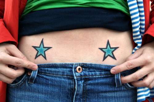 Tattoos Belly Stars Skin