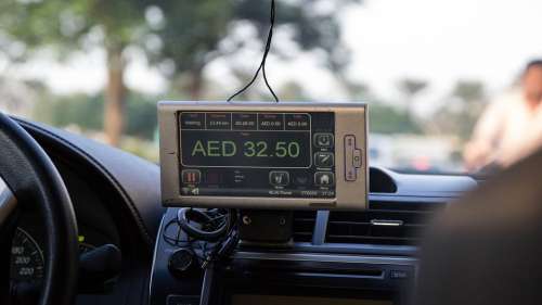 Taxi Taximeter Display Ad Pay Dirham Dubai