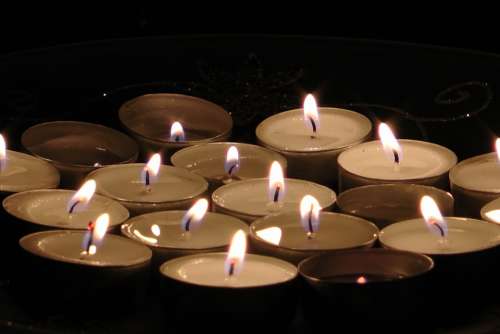 Tea Candles Candle Flame Inside Fire Light Macro