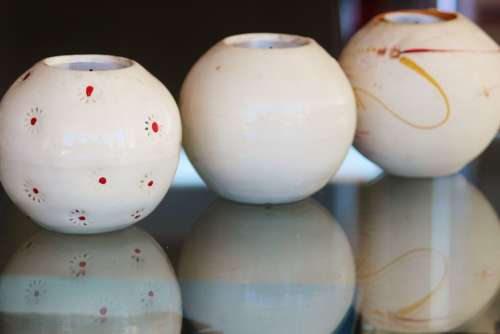 Tea Lights Balls Vases White Ornament