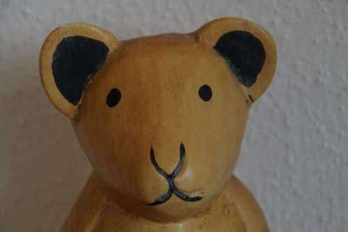 Teddy Woods Wood Toys Carved Face Bear