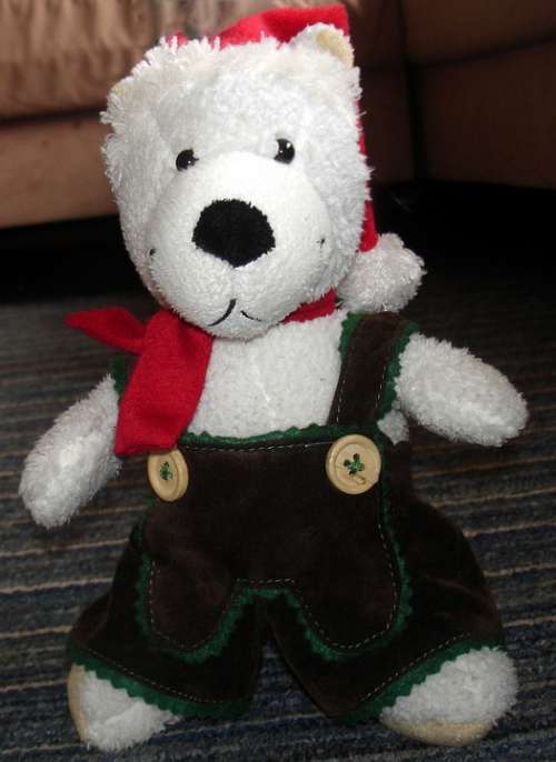 Teddy Bear Leather Pants Cap Stuffed Animal