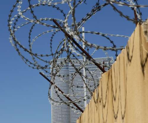 Tel Aviv Skyscraper Barbed Wire Fence