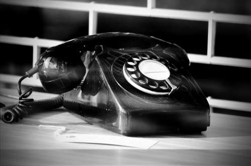 Telephone Phone Call Old Black White Number