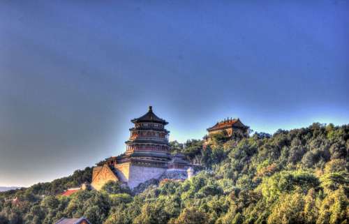 Temple Trees Hill Mountain Tower Pagoda Holy