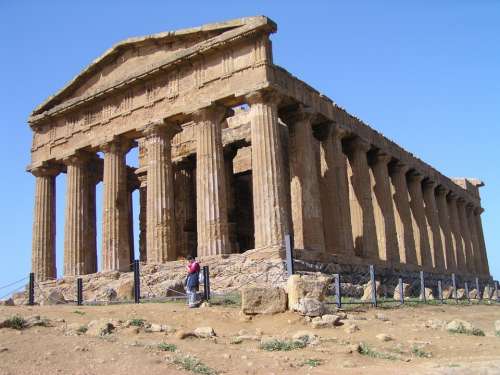 Temple Sicily Greek Ancient Columns Pillars