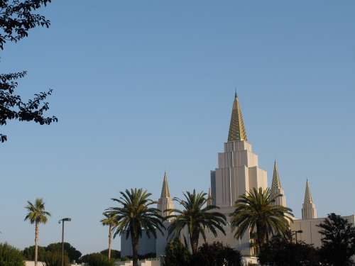 Temple Mormon Architecture Oakland Palm Trees