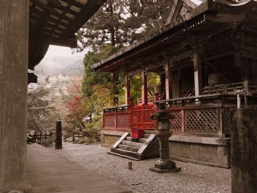 Temple Japan Culture Red