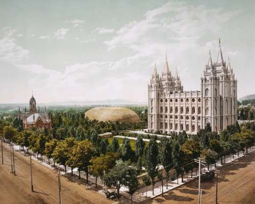 Temple Square Church Salt Lake City 1899 Photochrom