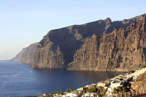 Tenerife Cliff Rock Bluff Landscape Mountains