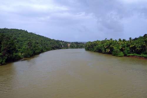 Terekhol River Teracol Tidal Western Ghats Hills