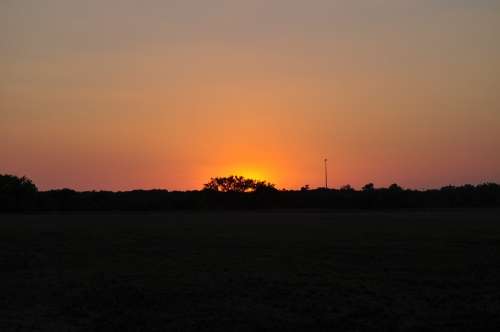 Texas Sunset Sky Landscape Nature Outside