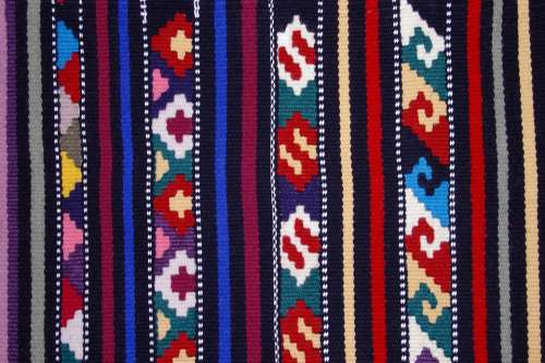 Textiles Etno Tkanica Raster Colors Blue Red