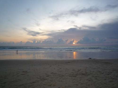 Thailand Evening Seaside Water Summer Sand