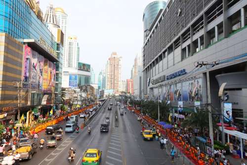 Thailand Bangkok Street Road Traffic Urban City