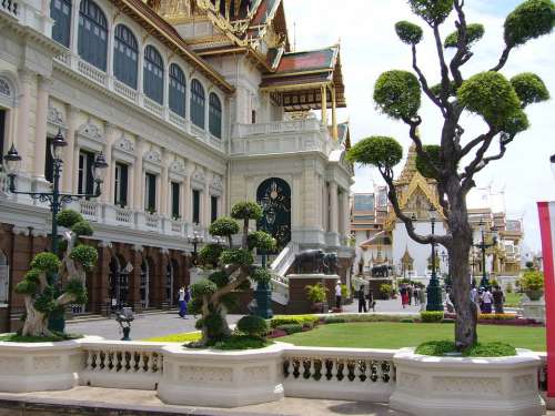 Thailand House Apartment Tree Bush Roof Meadow