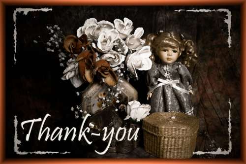 Thank You Greeting Doll Composition