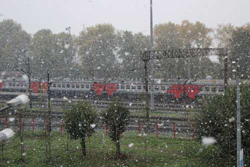 The First Snow Railway Autumn